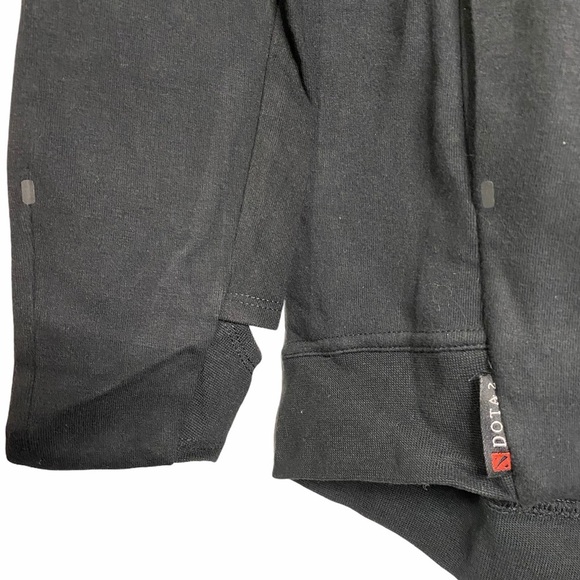 DOTA 2 Black Cowl Neck Hoodie Sweater Long Raglan Sleeves Thumb Holes Small - Picture 7 of 14